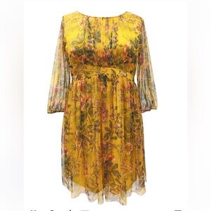 Candalite Floral Mesh Multicolor Dress 2X